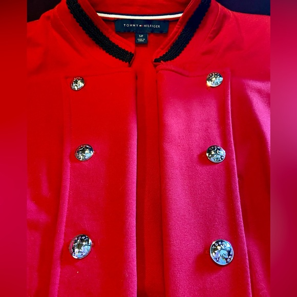 Tommy Hilfiger Military-style jacket.Red with Braided Trim & Silver Star Buttons - Picture 5 of 16